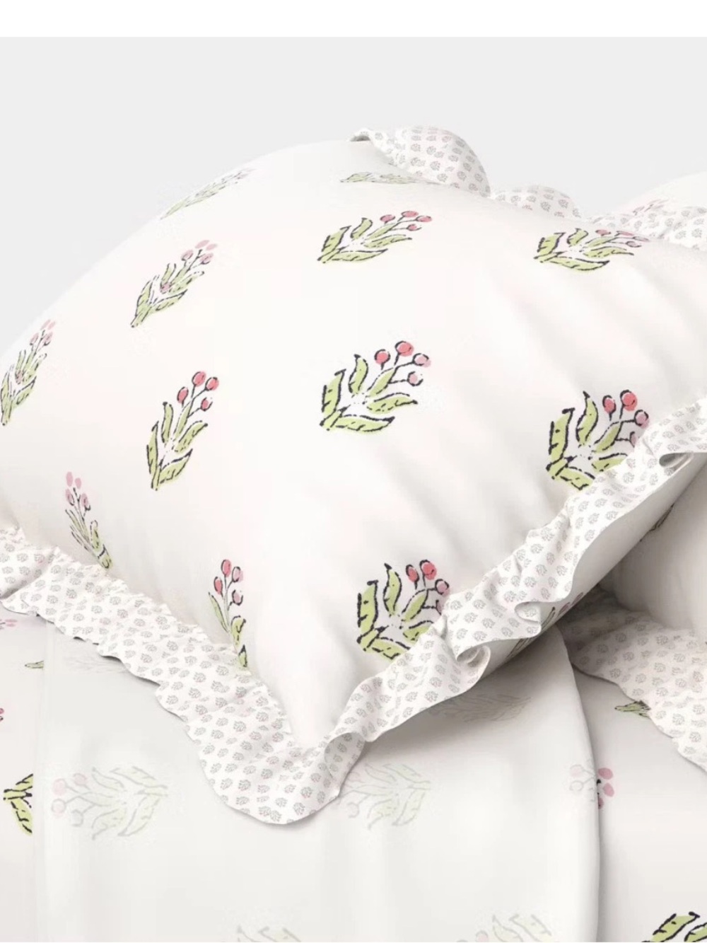 Queen 310 Thread Count Teen
Block Print Ruffle Sheet Set
Pink/Cream-Threshold